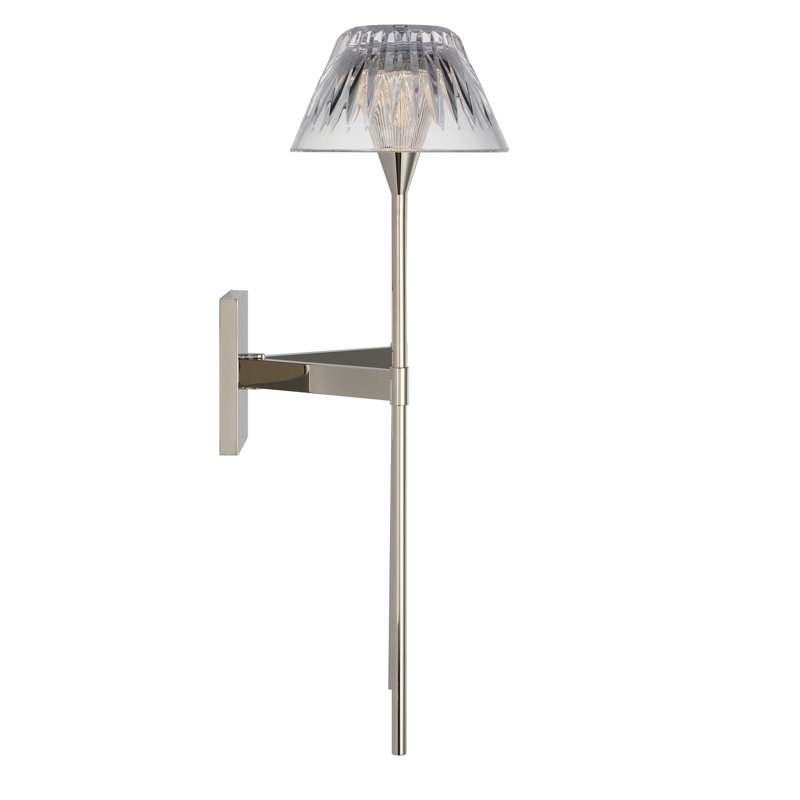 Waterford Blaze 19" 2 Light Tail Sconce with Clear Crystal, Polished Nickel