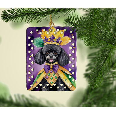 Ornement en porcelaine noire King of Mardi Gras