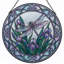 Vitrail de libellule en verre coloré Iris H H 12 po-1660368262