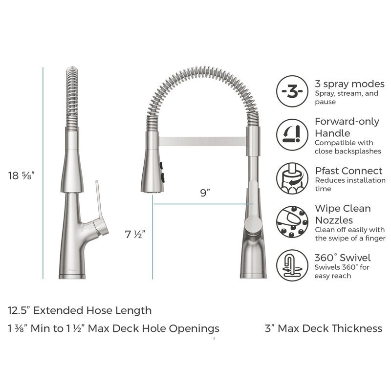 Stainless Steel Pull-Down Single Handle Kitchen Faucet