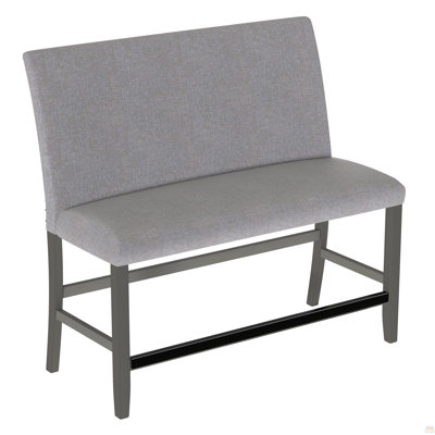 Banc rembourré gris avec dossier