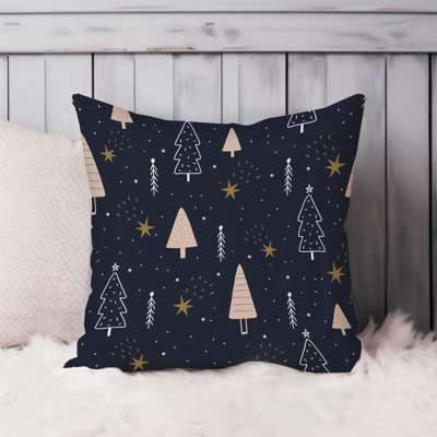 Holiday Christmas Tree Dreams Pattern I Modern Throw Pillow Cover