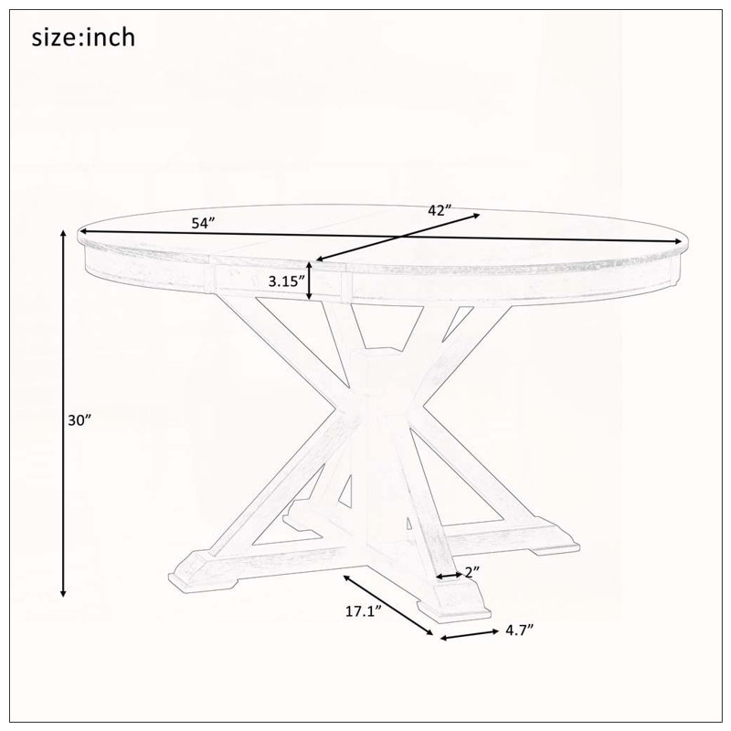 Table de salle à manger rétro extensible - Feuille papillon et base en forme de X (chêne naturel + blanc cassé)
