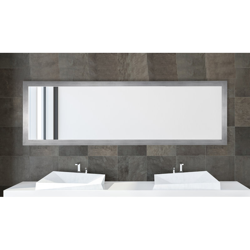 Miroir décoratif, 33 po x 78 po, Argenté mat