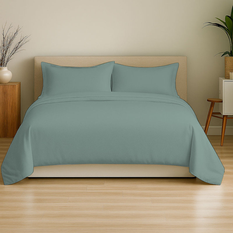 6-Piece Ultra-Soft Microfiber Sheet Set, Light Teal, Full Sheet Set with 4 Pillowcases