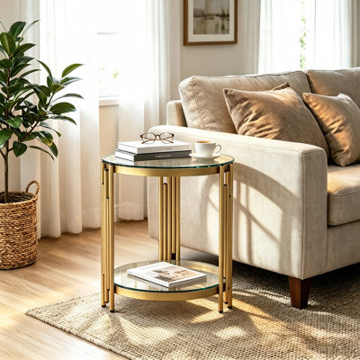 Glass Top End Table