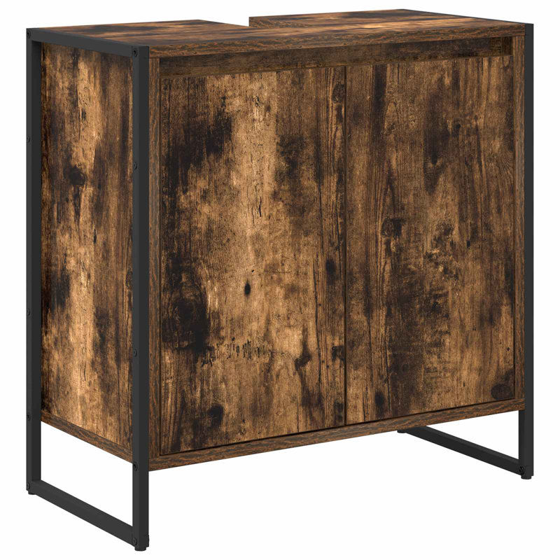 Freestanding Under Sink Cabinet, Smoke Oak