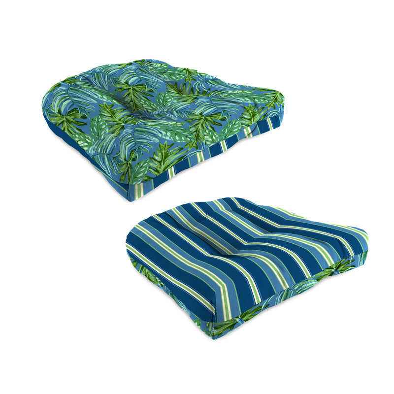 19" x 19" Outdoor Wicker Seat Cushion, Cabana Turquoise
