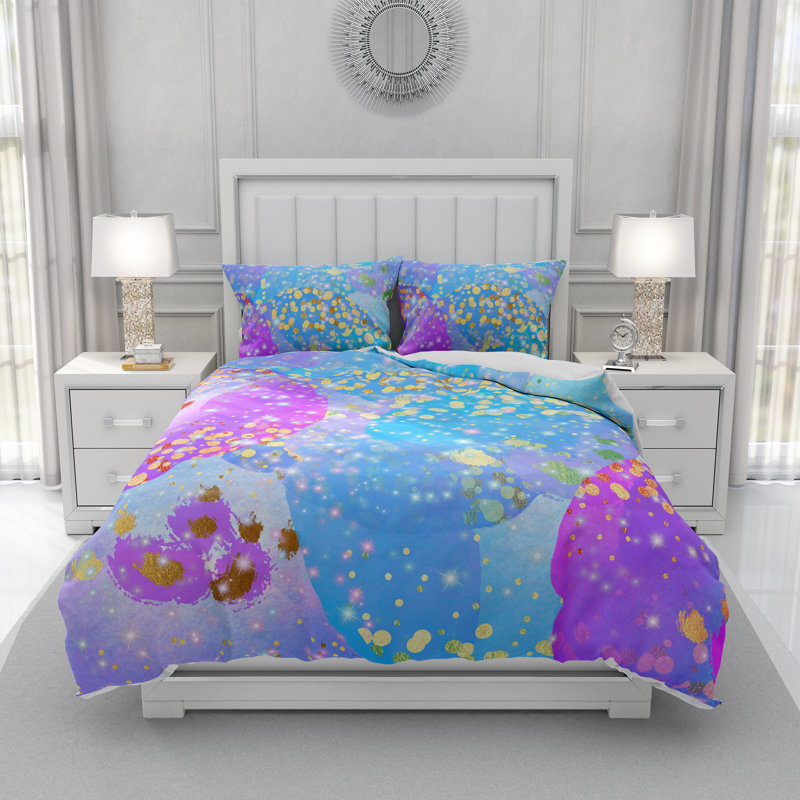  Ensemble de housse de couette Confetti, Housse de couette grand + 2 taies décoratives