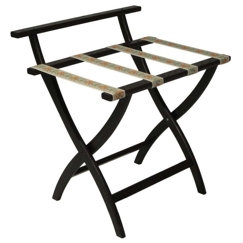 Porte-bagage en bois, gris, Noir