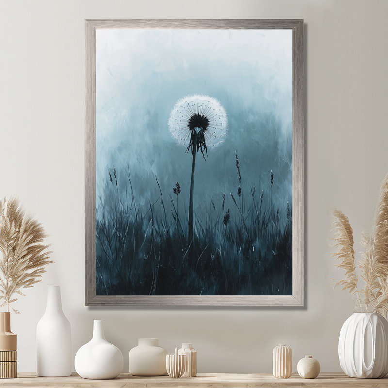 Hubbell - Floral Wall Decor, Argent argent, H 20 po x l 12 po, Reproduction encadrée sans passe-partout