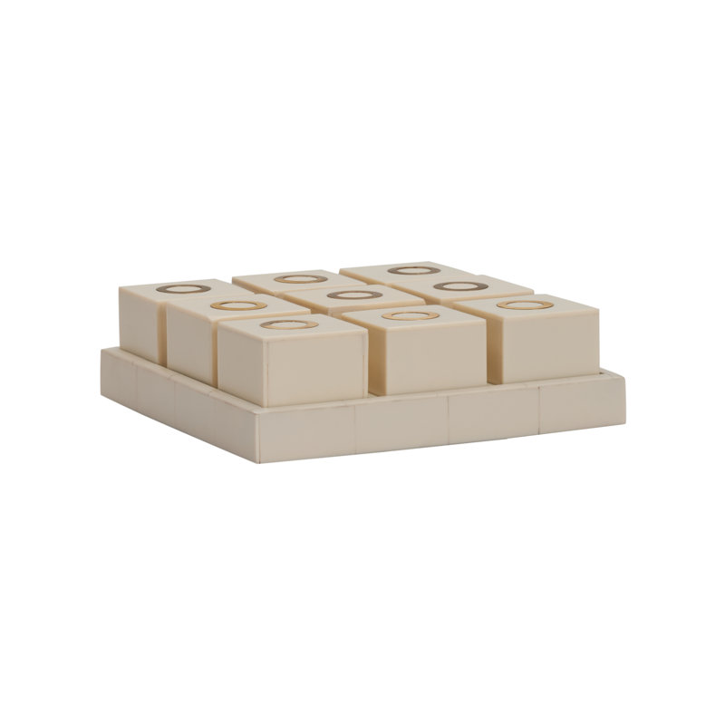 Tic Tac Toe, Cream, 2.5" H x 8.25" W x 8.25" D