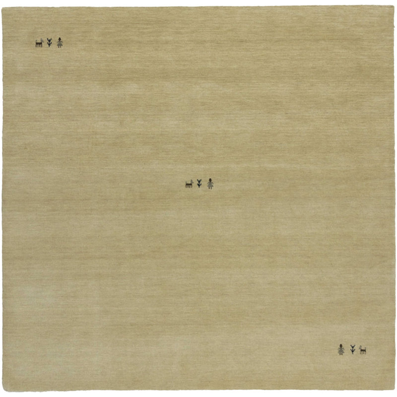 Tapis oriental moderne Oatmeal Tribal Gabbeh, Carré 8 pi