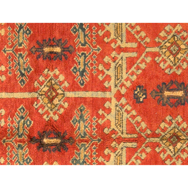 Hand Knotted Wool Area Rug in Red And Navy