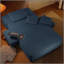 Luxueuse chaise longue en velours côtelé moelleux avec 3 coussins, canapé-lit convertible avec poche de rangement, conception sans cadre et mousse à compression pour les petits espaces, salon, appartement, bleu-2045143854