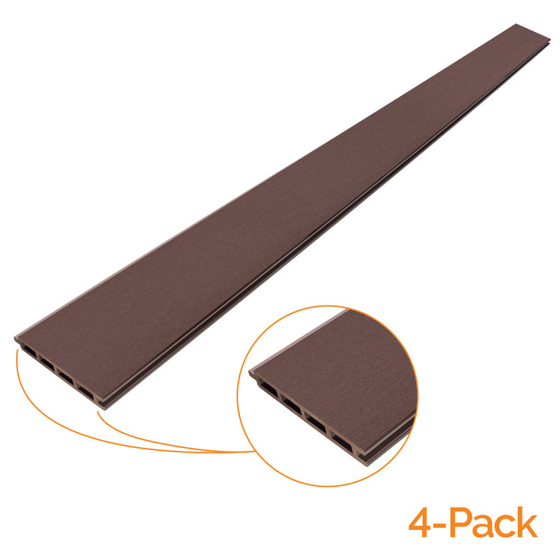 Panneau de clôture en languette et rainure, Brun, H 5,51 po x l 72 po x P 0,78 po