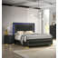 Ensemble de chambre à coucher de style contemporain avec grand lit 3 pièces et tables de chevet 2X