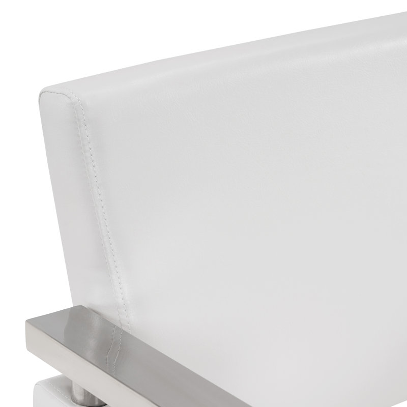 Fauteuil de salon pivotant de 28 po de largeur, fauteuil de coiffeur à pompe hydraulique, similicuir , Blanc