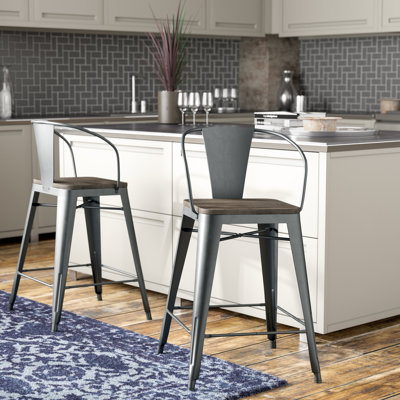 Counter Stool with Metal Frame