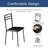 Kilwin 3-Piece Black Modern Round Dining Table Set with 2 Chairs, Space-Saving Kitchen & Breakfast Nook Dining Set, Compact Small Space Bistro Dining Room Table Set-1596648594