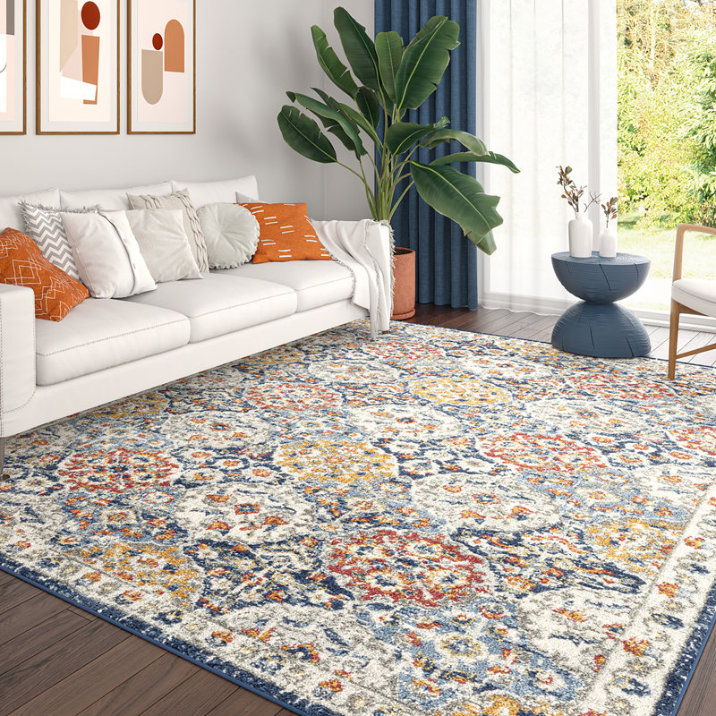Tapis oriental bleu marine Adriana, Rectangle 9 pi x 12 pi, Navy