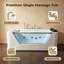 Baignoire de trempage autoportante en acrylique 67 po avec 7 jets de massage et lumières DEL 67 po