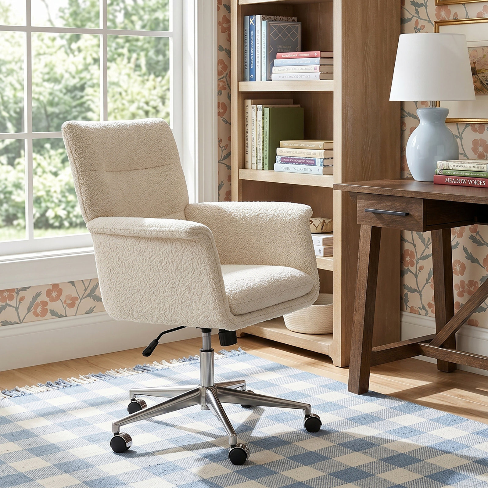 Erie Swivel Office Chair, Crypton Nomad Taupe Polyester