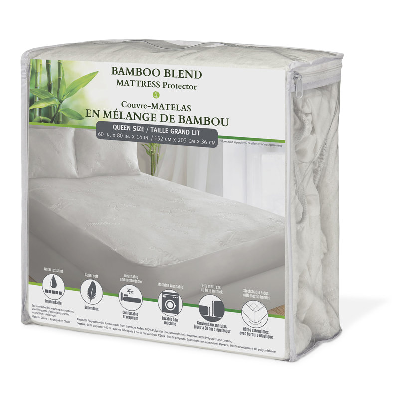 Swensen Waterproof Fitted Mattress Protector, Queen