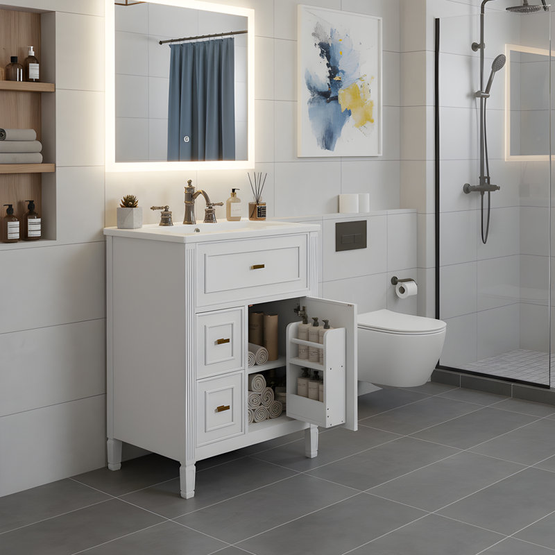 Meuble-lavabo 24 po avec lavabo, Blanc