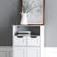 Armoire de rangement à double porte avec espace intérieur réglable, tiroirs et tablettes ouvertes pour la décoration intérieure dans le salon de bureau, panneau de particules blanc, tablettes en solution de 11,79 po de largeur, tablettes, conception