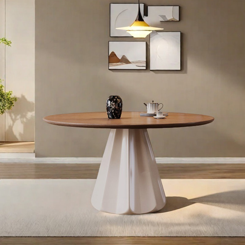 Skirt shape leg dining table, 29.53"H x 51.18"L x 51.18"W