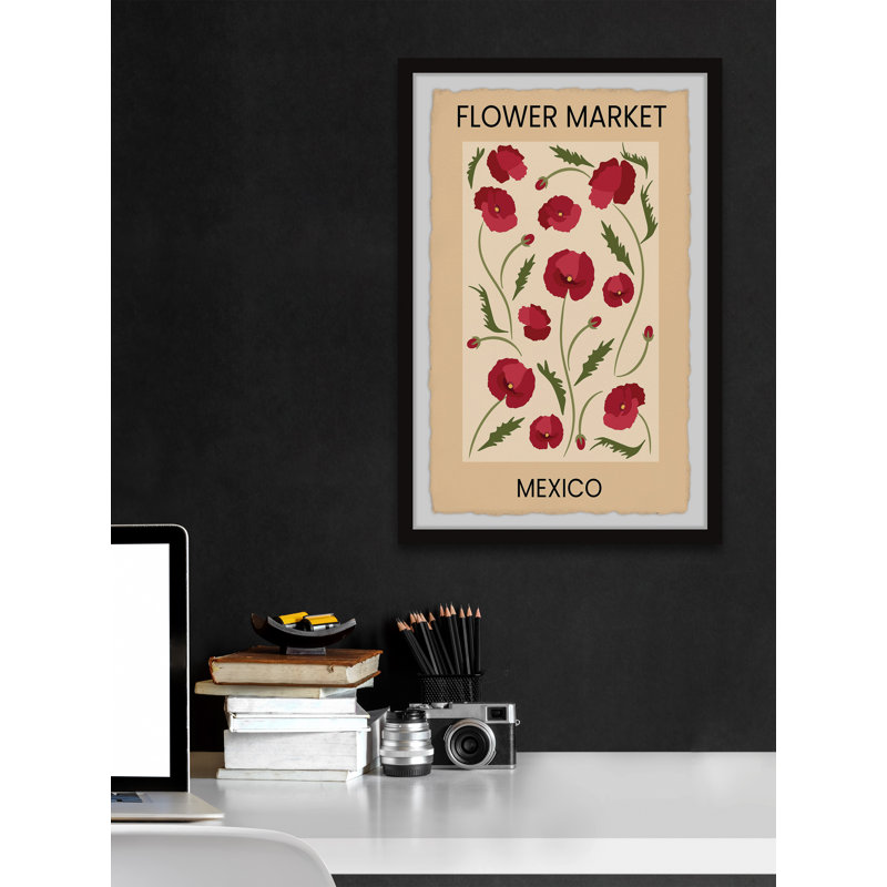 Flower Market Mexico - Single Picture Frame Print, 45cm H x 38cm W