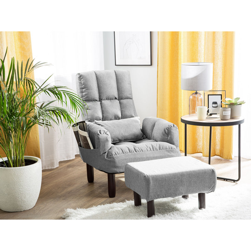 Willapa 65cm Wide Club Recliner, Grey