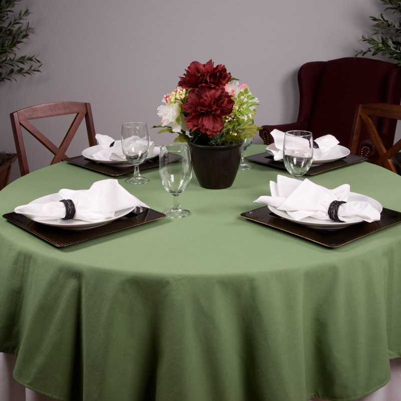 100% spun polyester square table linen 6 PK By Rifz Textiles, Hunter Green