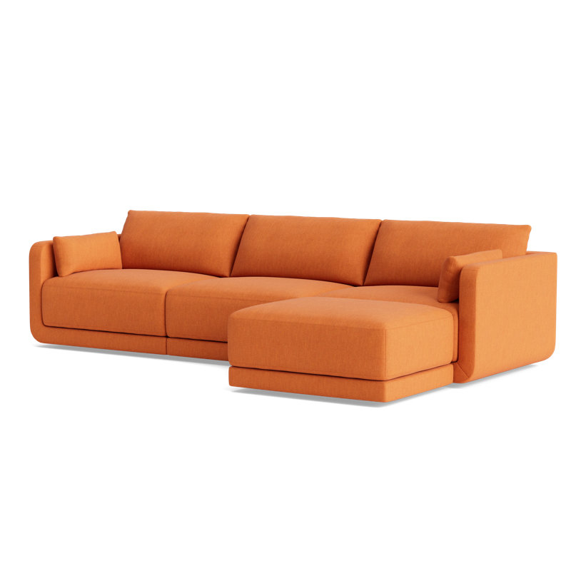 Eva Sofa With Chaise (116"), Performance Weave - Carrot