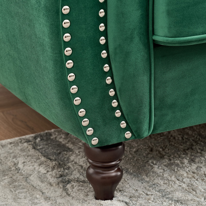 Canapé Chesterfield Munafo, Vert émeraude