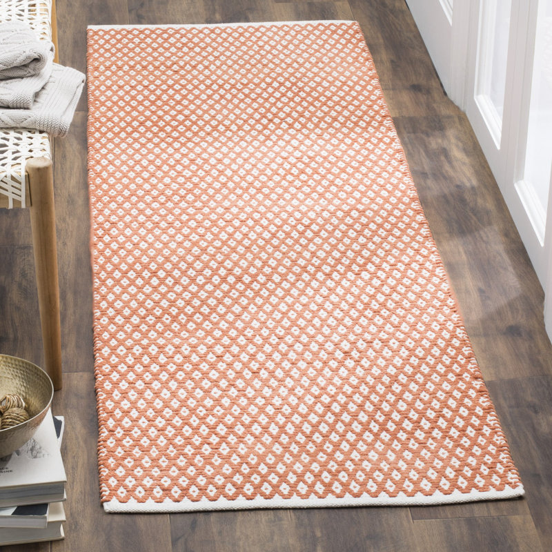 Tapis géométrique en coton tissé à plat Alpizar, Tapis de couloir 2 pi 3 po x 11 pi