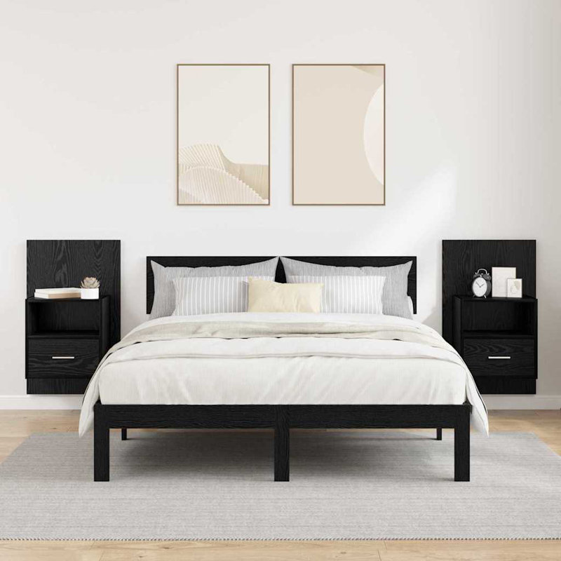 Bed Cabinet, Black Oak