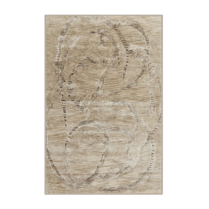 Tapis brun contemporain, Rectangle 3 pi x 5 pi