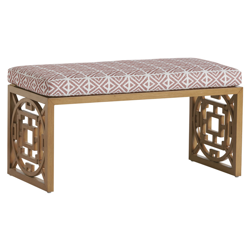 Southwest Inspired 20" Hand-Brushed Aluminum Outdoor Bench