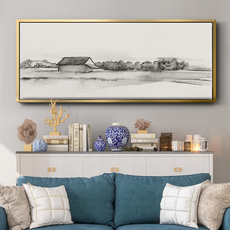 Wyeth Barn I- Framed Canvas, 24" H x 60" W