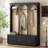 Farmhouse Wooden Style Hall Tree With Arched Design, Elegant Entryway Bench With Retro Hooks, Rustic Coat Rack & Shoe Organizer With Drawers For Mudroom, Living Room-683573489