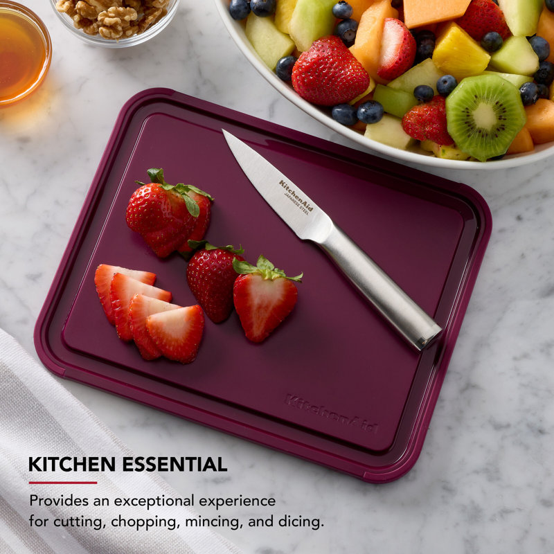 Kitchenaid Classic Non-Slip Poly Cutting Board, 8X10 Inch, Beetroot