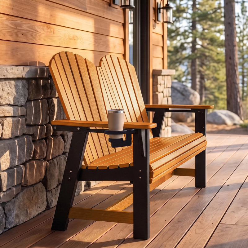 Banc Adirondack de 52 po, blanc, Gray/White