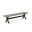L'ensemble de table de salle à manger 6 pièces contient une table de salle à manger rectangulaire et 4 chaises Parson en tissu de lin Gotham foncé avec un banc, noir brossé