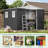 Outdoor Storage Garden Shed Apex Roof Grey With 4 Windows And Aluminum Alloy Frame-124385836