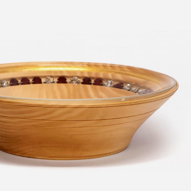 Ambrine 3 Piece Serving Bowl Set, Brown/Amber Gold, 1, 12.01"