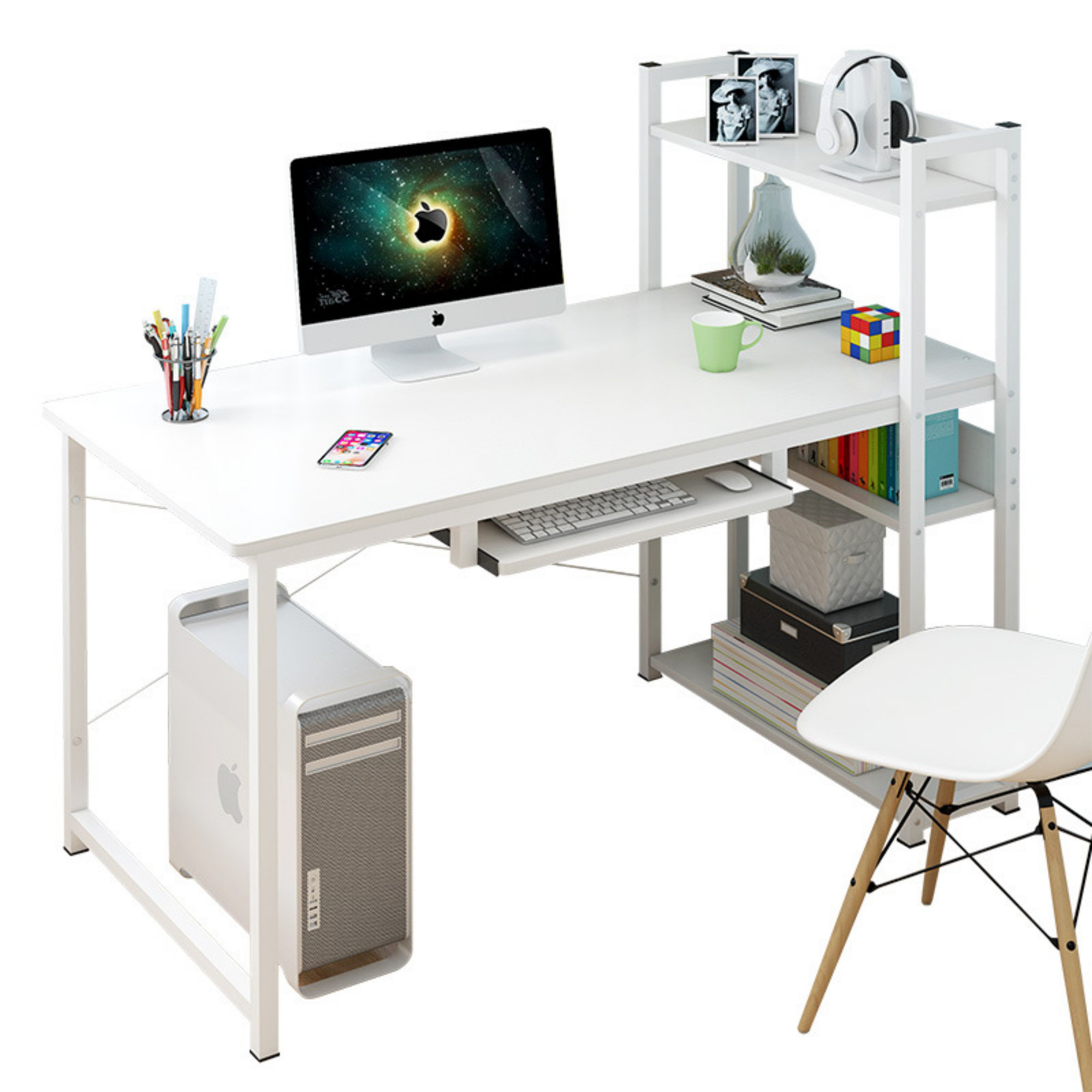 Inbox Zero Monzerath Reversible Writing Desk With Pull-out Keyboard ...