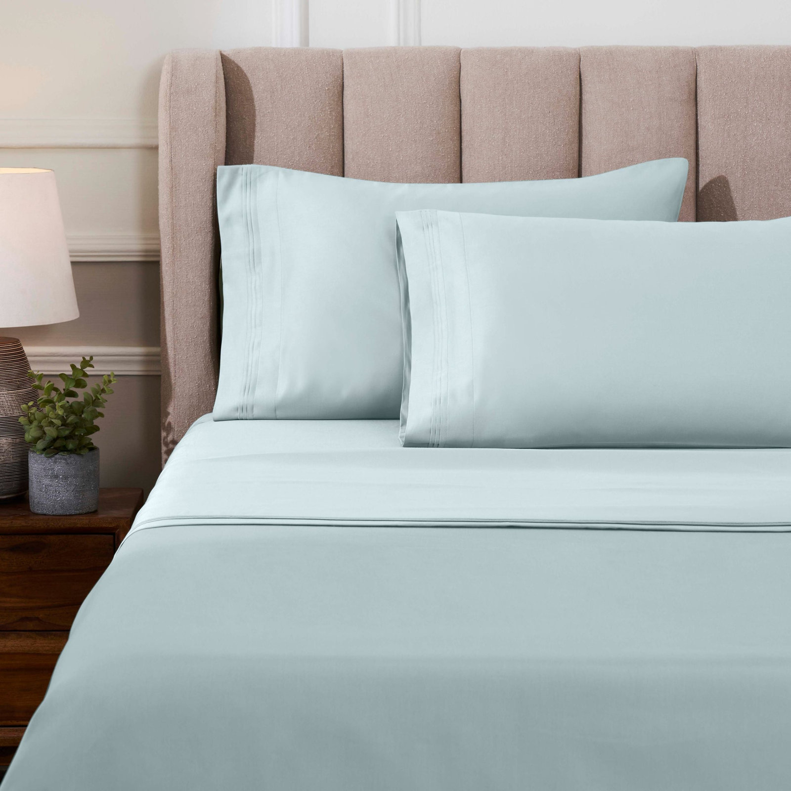 Simba Luxury 1000 Thread Count Egyptian-Quality Cotton Sateen Sheet / Pillowcase Set Collection, Baby Blue