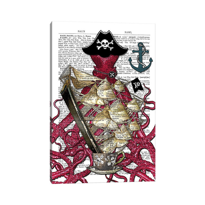 Pirate Octopus by In The Frame Shop - Gallery-Wrapped Canvas Giclée on Canvas, Wrapped Canvas, 101.6 cm H x 66.04 cm W